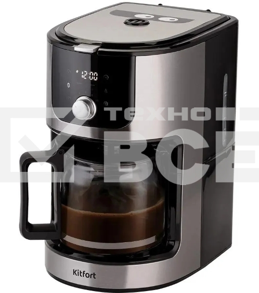 Кофемашина Kitfort КТ-782 1050Вт нержавеющая сталь/черный