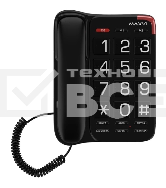 Телефон проводной Maxvi CB-01 черный