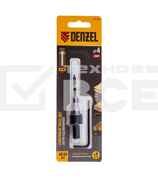 Сверло-зенкер под конфирмат Denzel 4 мм