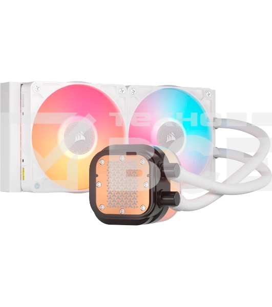 Система жидкостного охлаждения Water Cooling System Corsair iCUE LINK TITAN 240 RX LCD (240мм, белый, RGb/Fans: 2x120мм, 73.5CFM, 36dBA, 2100RPM/S: 1851, 1700, AM5, AM4)
