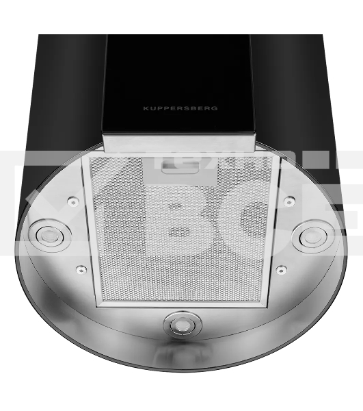 Вытяжка Kuppersberg MOTUBA B островная, ширина 39, отвод/рециркуляция, 1000м3/час, электронное сенсорное управление, таймер на отключение, 4 ступенчатая регулировка скорости, светодиодное освещение 4x3 Вт, черный