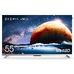 Телевизор DIGMA PRO 55' Mini LED 55Q серебристый Mini-LED QLED UHD 144Hz Smart TV Google TV 3GB/32GB, фото 1