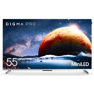 Телевизор DIGMA PRO 55' Mini LED 55Q серебристый Mini-LED QLED UHD 144Hz Smart TV Google TV 3GB/32GB