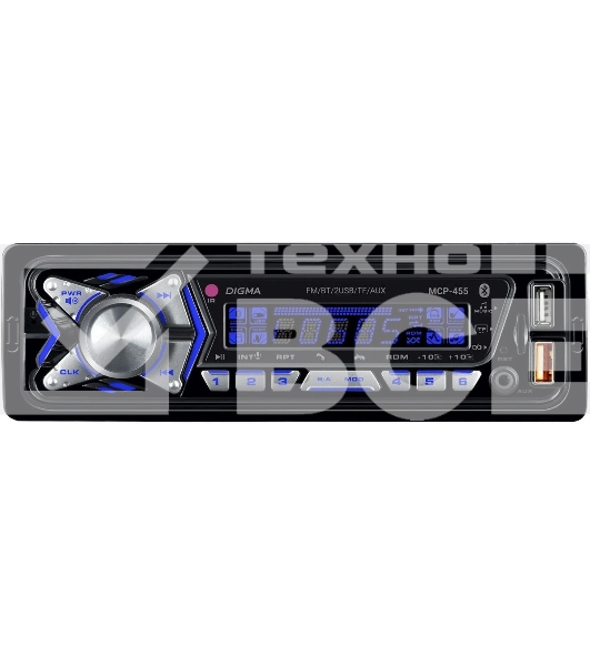 Автомагнитола Digma MCP-455 1DIN 4x50Вт v5.0 USB 2.0 AUX 4 ПДУ