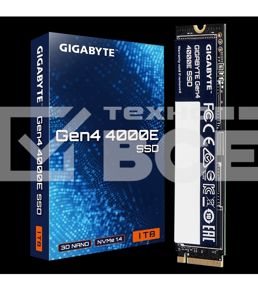 Накопитель SSD Gigabyte 4000E, 1Tb, PCIe 4.0 x4, M.2 2280, NVMe, R/W 4000/3900