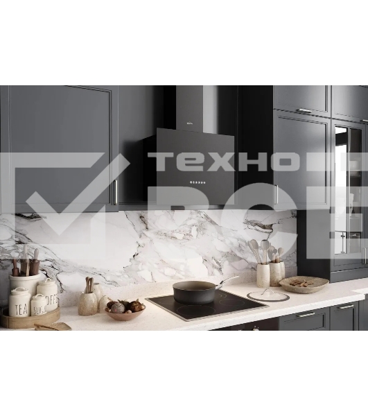 Вытяжка каминная Elikor Метеорит 60П-700-Э4Д черный, управление электронное (1 мотор)