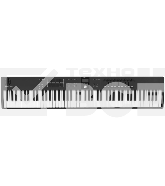 Клавиатура MIDI [231542] Arturia [KeyLab Essential 88 mk3 Black] 88 клавиш, LCD дисплей, 9 энкодеров, 8 пэдов, 9 фейдеров, 12 кнопок управления, колеса высоты тона и модуляции, 1/4