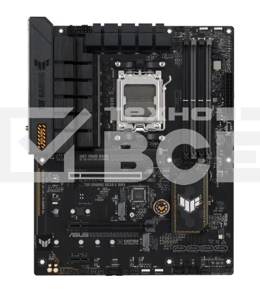 Материнская плата ASUS TUF GAMING B650E-PLUS WIFI, AM5, AMD B650, 4xDDR5, 4xSATA, 3xM.2, 1xPCIe 5.0 x16, 1xPCIe 4.0 x4, 2xPCIe 4.0 x1, 1xDisplayPort, 1xHDMI, 1x2.5Gb LAN, Wi-Fi 6E, Bluetooth 5.3, 1xUSB-C 20Gbps, 3xUSB-A 10Gbps, 6xUSB-A 2.0, 5x3.5 мм, 7.1,