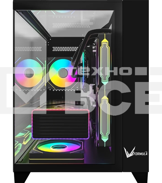 Компьютерный корпус AeroCool/Formula Crystal Z9ML Floe черный без БП mATX 4x120мм 2xUSB 3.0 audio bott PSU