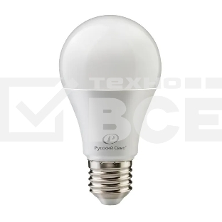 Лампа светодиодная RS A60 E27 15W 220-240V 4000К 15Вт 1500лм Ra 90 грушевидная Русский Свет 15010345044