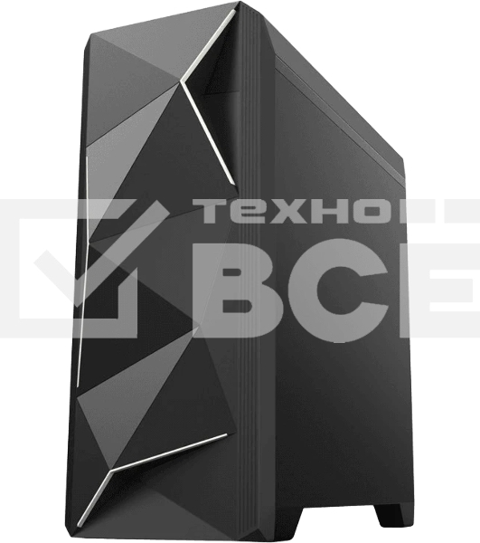 Компьютерный корпус Zircon Ares без БП (Midi Tower, Micro-ATX, черный, 1*USB3.0+2*USB2.0)