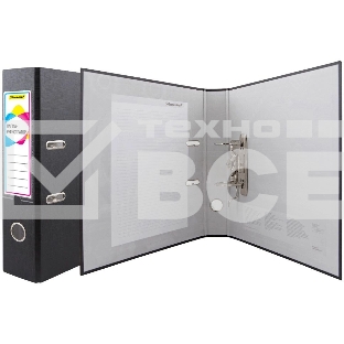 Папка-регистратор Silwerhof A4 75мм ПВХ/бумага черный без. окант. сборная (упак.:2шт)