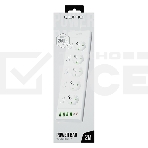 Сетевой фильтр QUMO Power Bar Light SPFSU2 (P-0009), 5 розеток, 2500 Вт, 10A, каб.2 м 3x1 мм медь, 4U+2C (2,4A),Wt, фото3