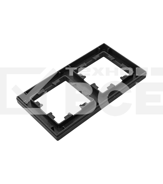 Рамка 2-местная Эпика EKF UP1-FPB-02 черная, пластик