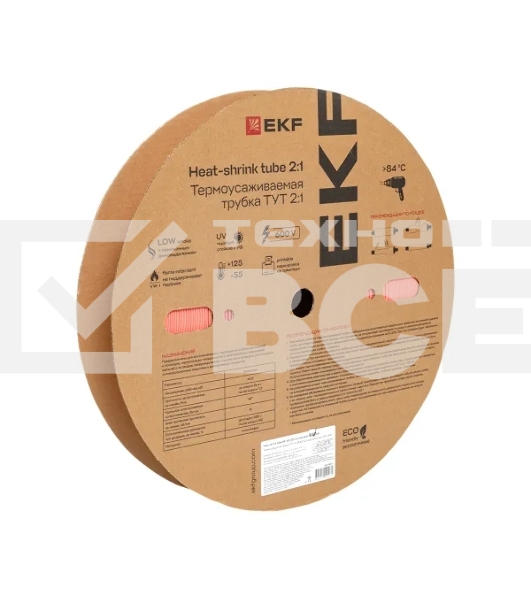 Трубка термоусаживаемая ТУТ нг 40/20 красная рулон EKF PROxima