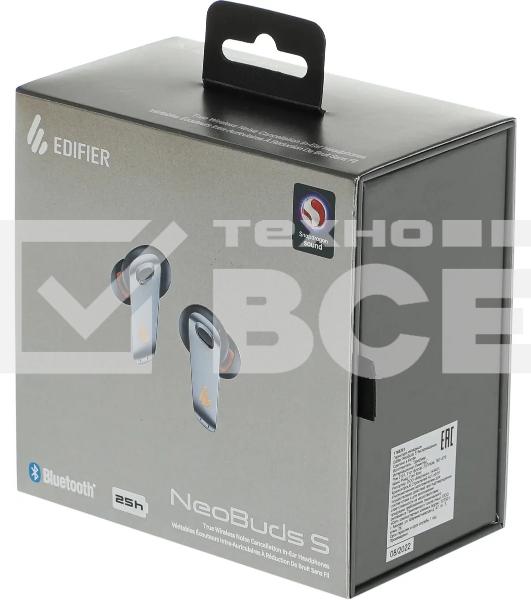 Наушники TWS Edifier NeoBuds S черный, внутриканальные, Bluetooth, активное шумоподавление, до 6 ч