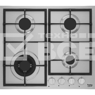 Встраиваемая газовая варочная поверхность Beko HIYG 64225 SXO нержавеющая сталь