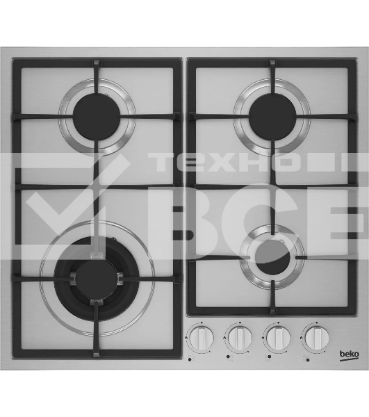 Встраиваемая газовая варочная поверхность Beko HIYG 64225 SXO нержавеющая сталь