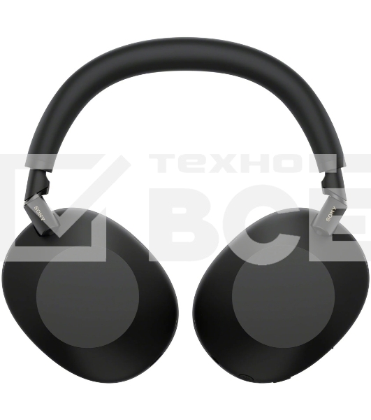 Беспроводные/проводные наушники Sony WH-1000XM6 черный, полноразмерные, Bluetooth + проводной, адаптивное активное шумоподавление, до 40 ч