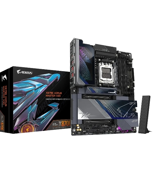 Материнская плата Gigabyte X870E A MASTER X Socket AM5 AMD X870E 4xDDR5 ATX AC`97 8ch(7.1) 1P 10Gigabit + 1P 5Gigabit RAID+HDMI