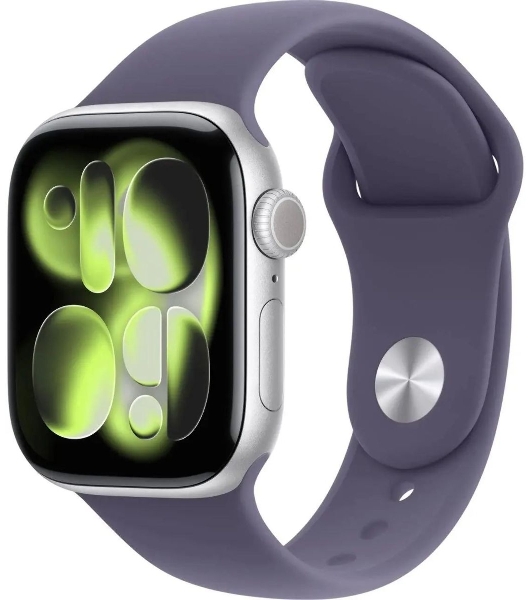 Смарт-часы Apple Watch Series 11 A3331 42мм корп.серебристый Sport Band рем.фиолетовый разм.брасл.:M/L (MEU74AF/A)