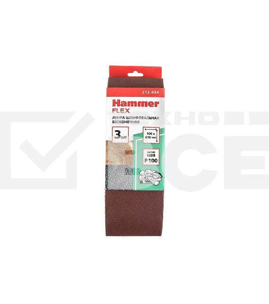 Лента шлиф. 100 Х 610 Р 100 по 3 шт. Haммer Flex SE 212-034 цена за упаковку 3шт.
