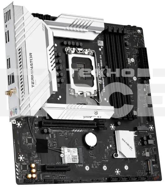 Материнская плата Maxsun Terminator B760M D4, LGA 1700, Intel B760, 4xDDR4, 4xSATA, 3xM.2, 1xPCIe 5.0 x16, 1xPCIe 3.0 x4, 1xHDMI, 1xDP, 1x 2.5Gb LAN, 2xUSB-A 3.2 Gen 1, 6xUSB-A 2.0, 3x3.5 мм, 5.1, M-ATX