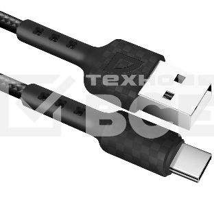 Кабель Defender  F181, USB 2.0 (AM) - Type C, 1метр, 2.4А, нейлоновая оплетка, чёрный.