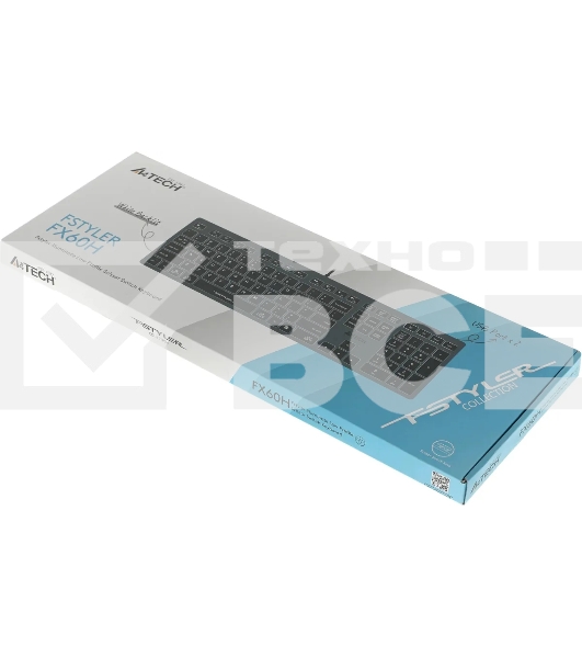 Клавиатура A4Tech Fstyler FX60H проводная, USB, серый/белый