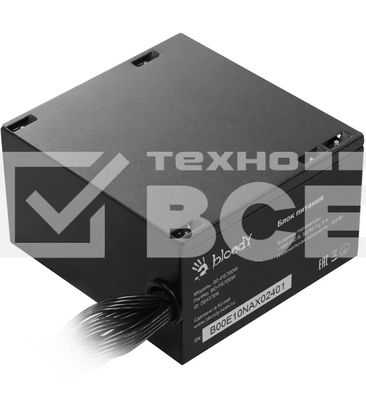 Блок питания Bloody BD-PS700W, 700Вт, 80 PLUS WHITE, 120мм, черный