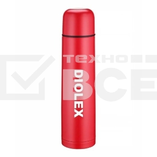 Термос Diolex DX-1000-2R 1000 мл, красный, с узким горлом
