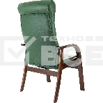 Кресло офисное Бюрократ T-9928WALNUT-CF, зеленый, кожа, на ножках, дерево, фото9