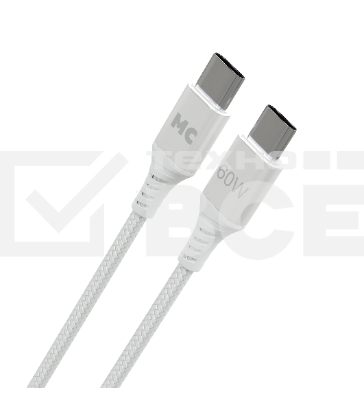 Кабель MORE CHOICE (4620202554116) K69aa 2м USB 3.0A PD 60W для Type-C Type-C- 2м, белый