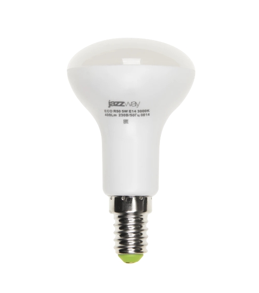 Лампа светодиодная JazzWay PLED-ECO-R50 5Вт 3000К теплый белый E14 400лм 220-240В