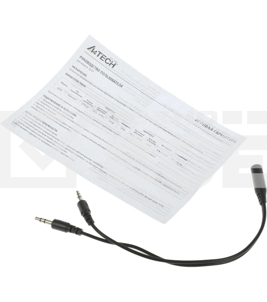 Гарнитура проводная с микрофоном A4Tech Bloody G220 черный 2м мониторные оголовье (G220 AUX3.5-4PIN + USB)