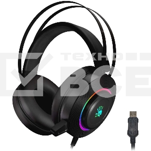 Гарнитура проводная с микрофоном A4 Bloody G521 черный 2.3м мониторные USB оголовье черный