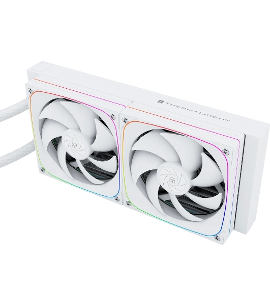 Система жидкостного охлаждения Thermalright Frozen Horizon 240 Digital (240мм, LED temp., White, ARGB/Fans: 2x120мм, 68.9CFM, 28.2dBA, 2000RPM/Pump height 53.2мм, Rad thickness 27мм/S: 1700, 1200, 1851, 115X, AM5, AM4)