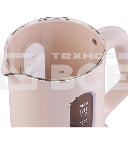 Чайник электрический Hyundai HYK-G8888 1.5л. 1700Вт кремовый/прозрачный корпус: стекло