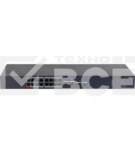Коммутатор Dahua DH-CS4218-16ET-190 (L2) 16x100Мбит/с 2x1Гбит/с 2xКомбо(1000BASE-T/SFP) 2SFP 16PoE 190W управляемый