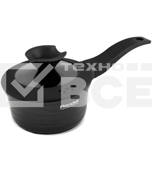 Ковш Rondell Walzer RDA-764, 1.3л, 16см, с крышкой, черный