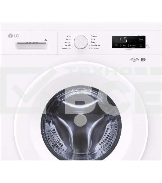 Стиральная машина LG F2Y1HS3W белый, загрузка фронтальная 7 кг, 1200 об/мин., класс: А