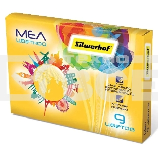 Мел цветной Silwerhof 882086-09 Солнечная коллекция 9цв. картон.кор.