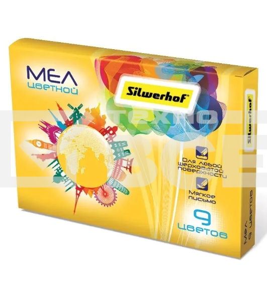 Мел цветной Silwerhof 882086-09 Солнечная коллекция 9цв. картон.кор.