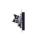 Розетка компьютерная двойная RJ11+RJ45 IEK BRITE РК/Т12-БрЧ кат.5E черный, фото3