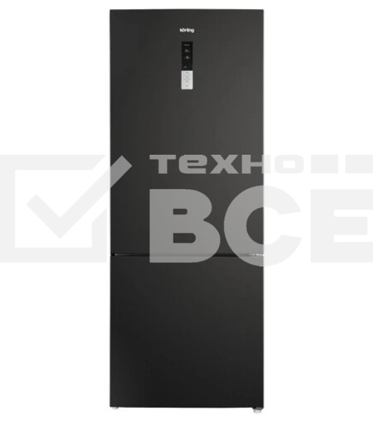 Холодильник Korting KNFC 72337 XN черный двухкамерный 324/108л морозилка снизу, No Frost
