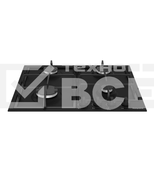 Газовая варочная поверхность Hotpoint HGMT 642 BL, независимая, черный