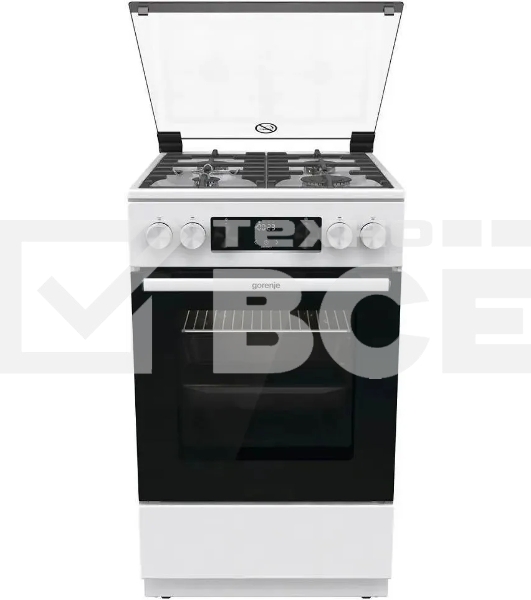 Плита газовая Gorenje GGI5C23WF белый, конфорок 4 газовых, духовка 67 л, 50 см x 85 см x 59.4 см