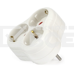 Тройник Smartbuy (SBE-16-A01-3z) 3 гнезда с заземлением круглый белый 16А 250В