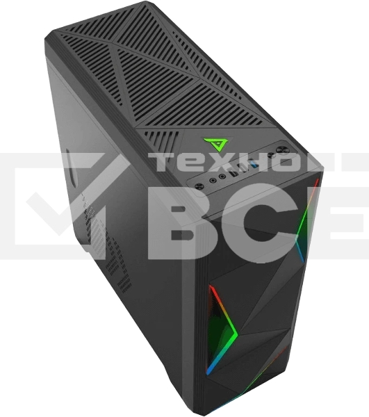 Компьютерный корпус Zircon Ares без БП (Midi Tower, Micro-ATX, черный, 1*USB3.0+2*USB2.0)