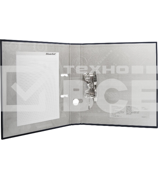 Папка-регистратор Silwerhof A4 75мм ПВХ/бумага черный без. окант. сборная (упак.:2шт)